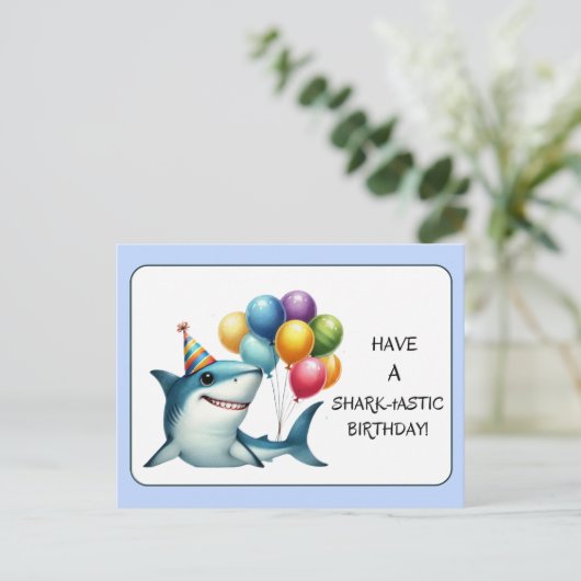 Neem een haai-tastic Birthday Kaart (Staand voorkant)