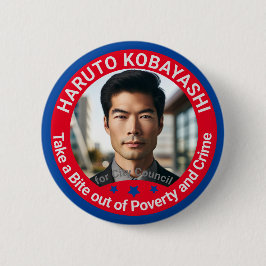 Neem een hap uit de armoede en criminaliteit Foto Ronde Button 5,7 Cm