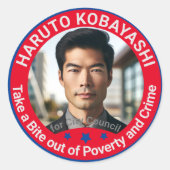 Neem een hap uit de armoede en criminaliteit Foto Ronde Sticker (Voorkant)