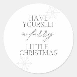 Neem een harige kerst ronde sticker