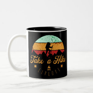 Neem een heek, bergen, buiten, Natuur, Vintage Tweekleurige Koffiemok