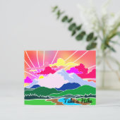 Neem een heek - Colorful Sunset, Mountains en Rive Briefkaart (Staand voorkant)