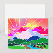 Neem een heek - Colorful Sunset, Mountains en Rive Briefkaart (Voorkant / Achterkant)