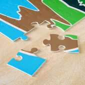 Neem een heek - Colorful Sunset, Mountains en Rive Legpuzzel (Zijkant)