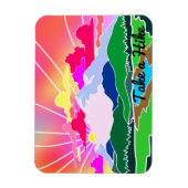 Neem een heek - Colorful Sunset, Mountains en Rive Magneet (Verticaal)