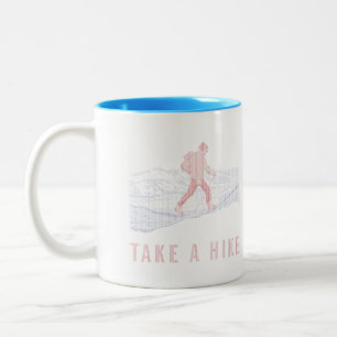 Neem een Hike Blue en Red Tweekleurige Koffiemok