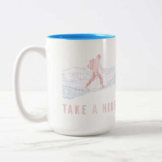 Neem een Hike Blue en Red Two-Tone Coffee Mok (Links)