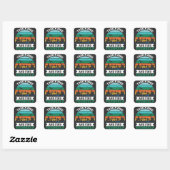 Neem een Hike en zoek jezelf Retro Hiking Vierkante Sticker (Vel)