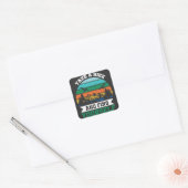 Neem een Hike en zoek jezelf Retro Hiking Vierkante Sticker (Envelop)