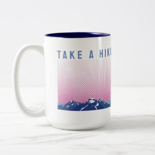 Neem een Hike/Outdooravontuur Tweekleurige Koffiemok