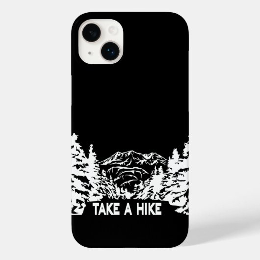Neem een Hike quote monochrome berglandschap Case-Mate iPhone Case (Achterkant)
