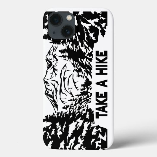 Neem een Hike quote monochrome berglandschap Case-Mate iPhone Case (Achterkant)