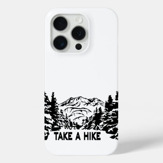 Neem een Hike quote monochrome berglandschap Case-Mate iPhone Case (Achterkant)