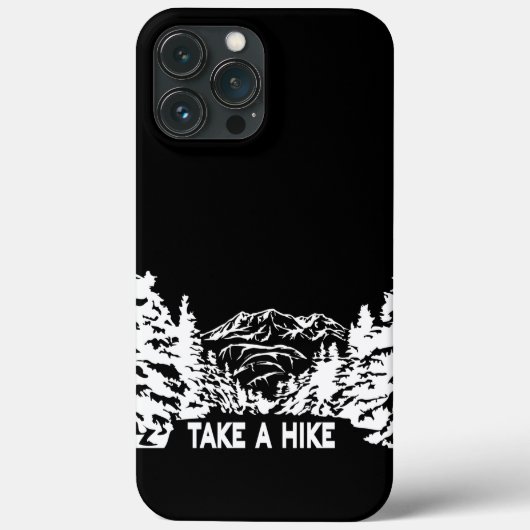 Neem een Hike quote monochrome berglandschap Case-Mate iPhone Case (Achterkant)