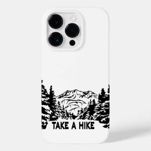 Neem een Hike quote monochrome berglandschap Case-Mate iPhone Case (Achterkant)