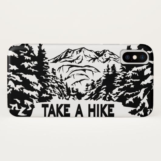 Neem een Hike quote monochrome berglandschap Case-Mate iPhone Case (Achterkant (horizontaal))