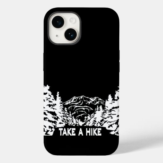 Neem een Hike quote monochrome berglandschap Case-Mate iPhone Case (Achterkant)