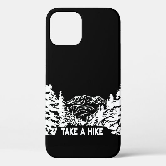 Neem een Hike quote monochrome berglandschap Case-Mate iPhone Case (Achterkant)