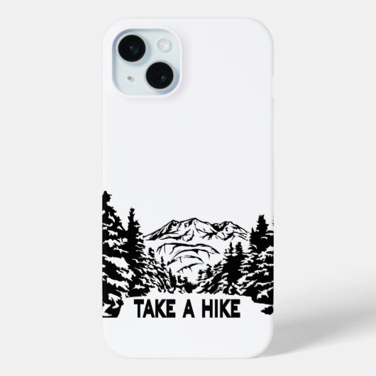 Neem een Hike quote monochrome berglandschap Case-Mate iPhone Case (Achterkant)