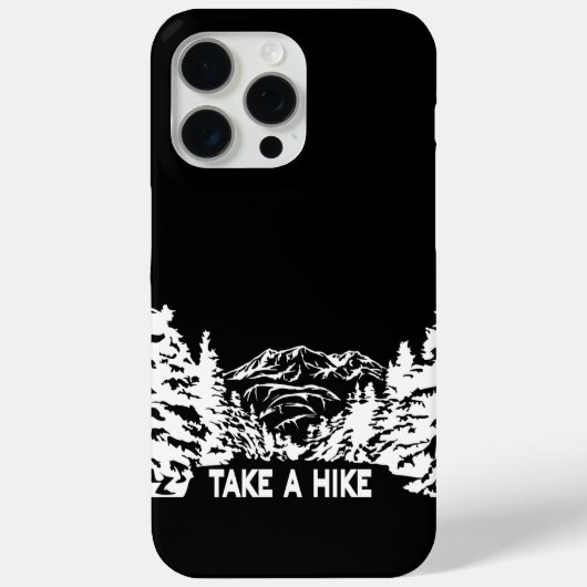 Neem een Hike quote monochrome berglandschap Case-Mate iPhone Case (Achterkant)