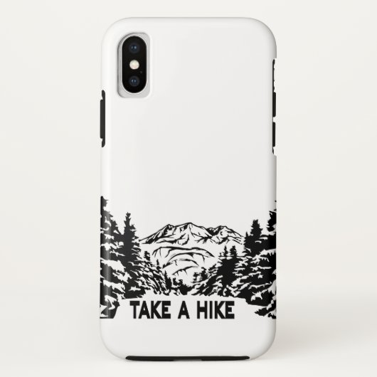 Neem een Hike quote monochrome berglandschap Case-Mate iPhone Case (Achterkant)