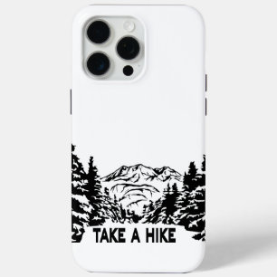 Neem een Hike quote monochrome berglandschap iPhone 15 Pro Max Hoesje