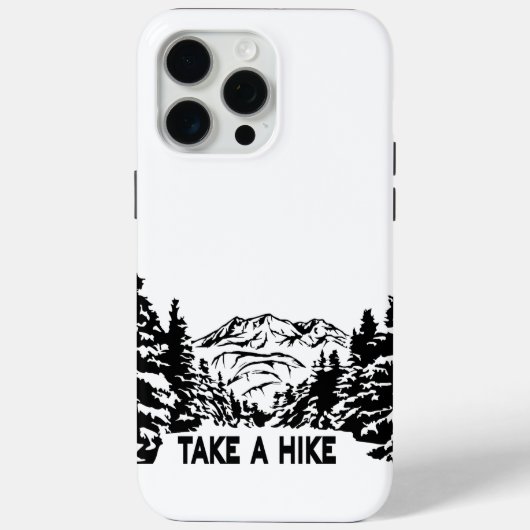 Neem een Hike quote monochrome berglandschap Case-Mate iPhone Case (Achterkant)