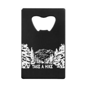 Neem een Hike quote monochrome berglandschap Creditkaart Flessenopener