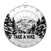 Neem een Hike quote monochrome berglandschap Dartbord (Voorkant)