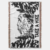 Neem een Hike quote monochrome berglandschap Deken (Voorkant Verticaal)