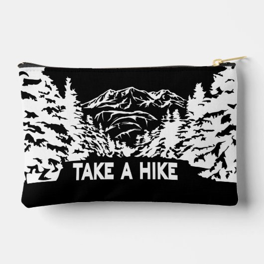 Neem een Hike quote monochrome berglandschap Etui (Achterkant)