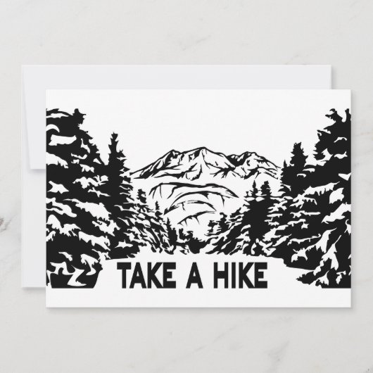 Neem een Hike quote monochrome berglandschap Feestdagenkaart (Voorkant)
