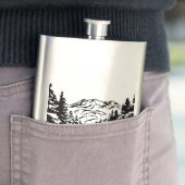 Neem een Hike quote monochrome berglandschap Flacon (Voorbeeld)