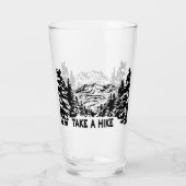 Neem een Hike quote monochrome berglandschap Glas (Achterkant)