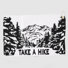 Neem een Hike quote monochrome berglandschap Golfhanddoek