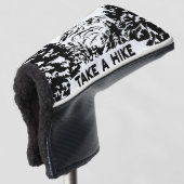Neem een Hike quote monochrome berglandschap Golfheadcover (3/4 voorkant)