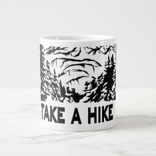Neem een Hike quote monochrome berglandschap Grote Koffiekop