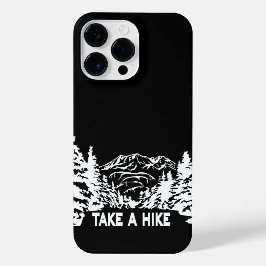 Neem een Hike quote monochrome berglandschap iPhone Hoesje (Achterkant)