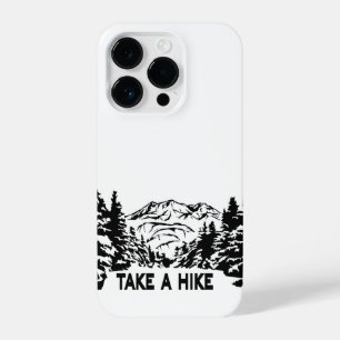 Neem een Hike quote monochrome berglandschap iPhone 14 Plus Hoesje