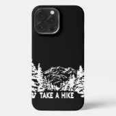 Neem een Hike quote monochrome berglandschap iPhone Hoesje (Achterkant)