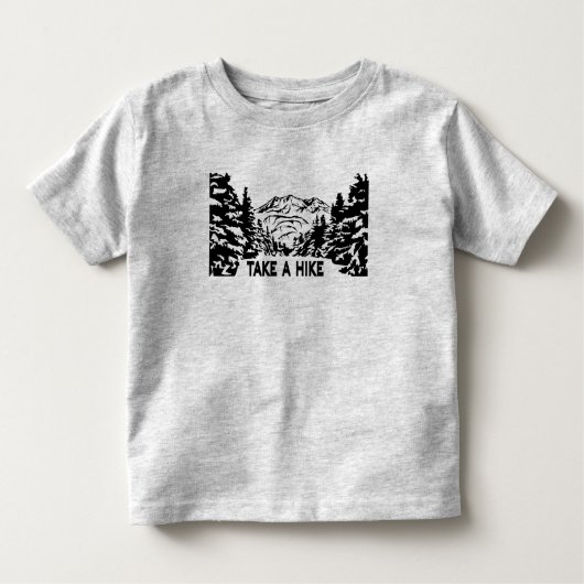 Neem een Hike quote monochrome berglandschap Kinder Shirts (Voorkant)