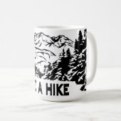 Neem een Hike quote monochrome berglandschap Koffiemok (Voorkant rechts)