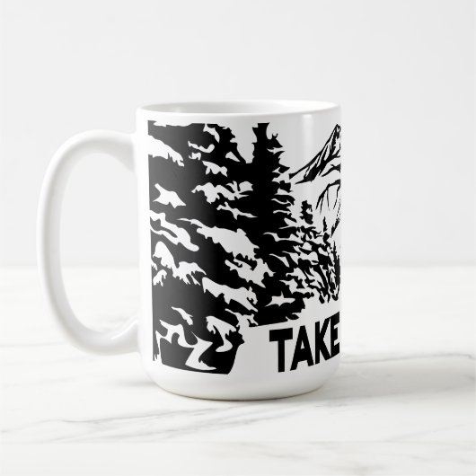 Neem een Hike quote monochrome berglandschap Koffiemok (Links)