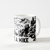 Neem een Hike quote monochrome berglandschap Koffiemok (Voorkant rechts)