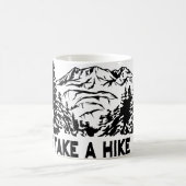 Neem een Hike quote monochrome berglandschap Koffiemok (Center)