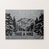 Neem een Hike quote monochrome berglandschap Legpuzzel (Horizontaal)