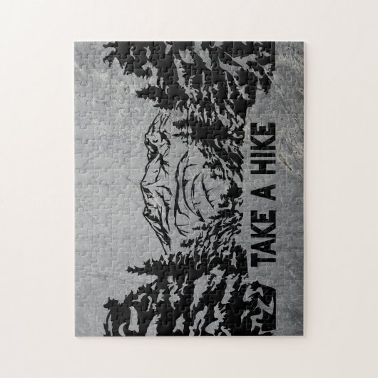 Neem een Hike quote monochrome berglandschap Legpuzzel (Verticaal)