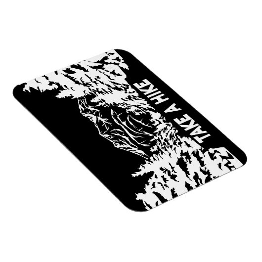 Neem een Hike quote monochrome berglandschap Magneet (Rechterzijde)