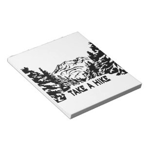 Neem een Hike quote monochrome berglandschap Notitieblok