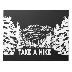 Neem een Hike quote monochrome berglandschap Notitieblok